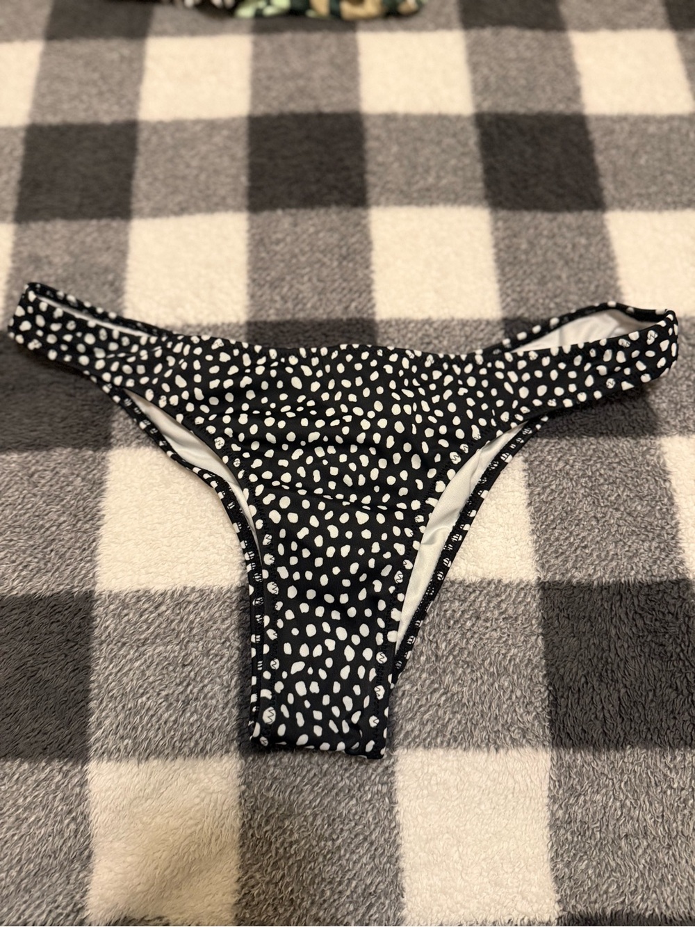 Victoria's Secret Black and White Dalmatian Print Bikini Bottom